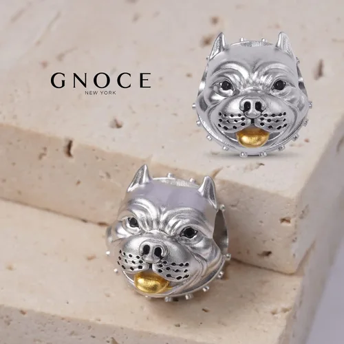 Miniatura 3 de GNOCE Bully Pitbull - Abalorio de plata de ley para pulsera collar de regalo para mujeres y niñas esposa e hija
