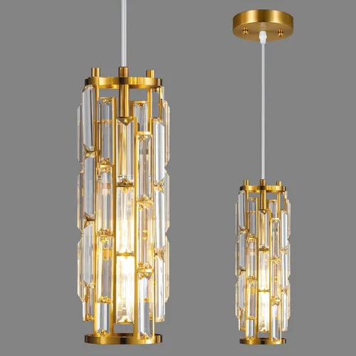 Miniatura 12 de Lámpara colgante moderna cromada para isla de cocina, mini candelabro de cristal, accesorio de iluminación colgante para cocina, isla, comedor