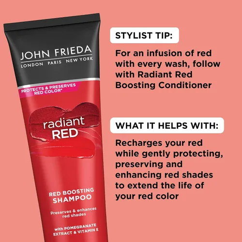 Miniatura 7 de John Frieda Champú Rojo Radiante Potenciador de Rojo, Champú Diario, Ayuda a Realzar los Tonos de Cabello Rojo, 8.3 Onzas, con Granada y Vitamina E