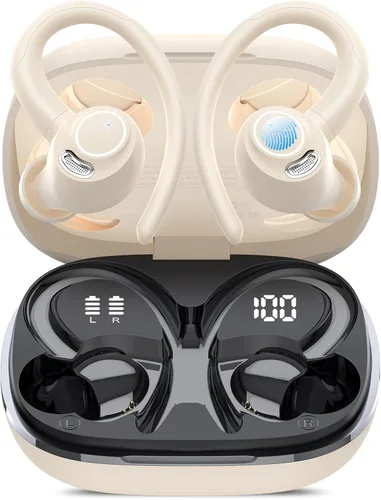 Miniatura 8 de Auriculares inalámbricos, auriculares Bluetooth 5.4 deportivos, auriculares sobre la oreja con micrófono de cancelación de ruido ENC, 48H