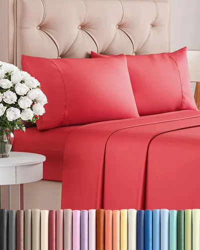 Miniatura 193 de Juego de sábanas Queen de 6 piezas, sábanas tamaño Queen, ropa de cama suave de lujo de hotel, refrescante, cómoda y transpirable, 1 encimera, 1 26