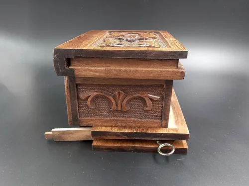 Miniatura 5 de Tubibu Caja mágica secreta hecha a mano con llave oculta (rompecabezas pequeño)