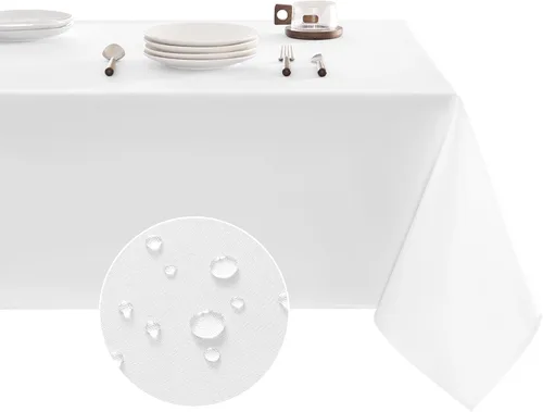 Miniatura 15 de Veblandy Mantel rectangular impermeable, a prueba de derrames, sin arrugas, mantel lavable, decoración de mesa de cocina, comedor, mantel de tela