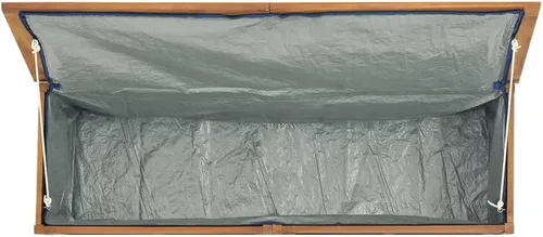 Miniatura 4 de Banco de almacenamiento de madera maciza para exteriores, caja de almacenamiento de madera maciza de teca para jardín, caja de almacenamiento