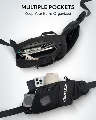 Miniatura 5 de WATERFLY Riñonera de Cintura: Mochila de Senderismo con Soporte para Botella de Agua y Correa, Riñonera para Hidratación para Hombres y Mujeres
