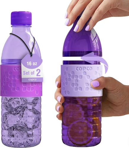 Miniatura 13 de Copco Hydra - Botella de agua de 16.9 onzas, juego de 2, a prueba de fugas, sin BPA, de tritán, apta para lavavajillas, cuerpo abierto para hielo