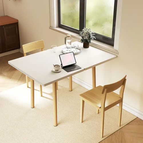 Miniatura 5 de 47" personas giratorias plegables de madera de la tabla de comedor de la mesa de comedor de la cocina 4-6