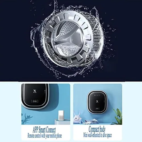 Miniatura 5 de Lavadora montada en la pared, 6.6 lbs Mini lavadora completamente automática y secadora de centrifugado, APP Control remoto inteligente Ropa