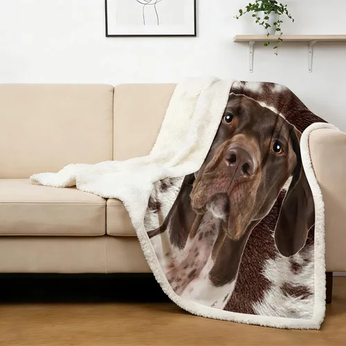 Miniatura 51 de BlessLiving Golden Retriever - Manta con patrones densos de perros, manta de forro polar Sherpa para sofá cama, manta suave y acogedora