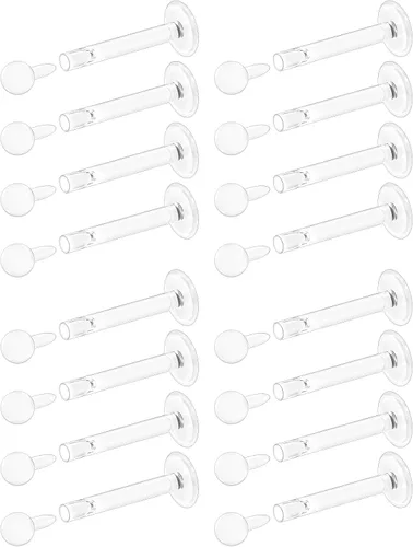 Aretes transparentes con parte trasera plana de 18 G y 16 G para deportes de nariz, plástico de silicona, retenedores de cartílago para tragus,