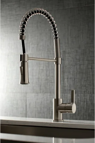 Miniatura 3 de Gourmetier LS8678CTL Continental - Grifo de cocina de un solo mango, níquel cepillado