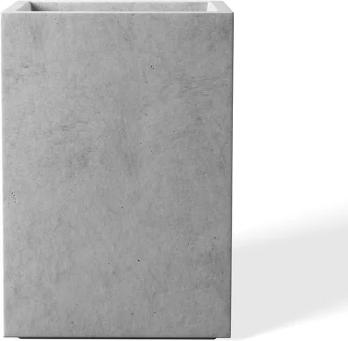 Miniatura 11 de Kante Macetas rectangulares de hormigón de 18.5 pulgadas de alto, macetas ligeras para interiores y exteriores con orificio de drenaje y tapón