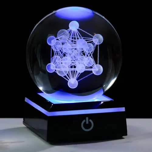 Miniatura 19 de Qianwei Lámpara de Medusa para Mujeres Bola de Cristal 3D 3.14'' - 80mm Láser Medusa Decoración de Vidrio Animales Lámpara Nocturna Regalos Figuras
