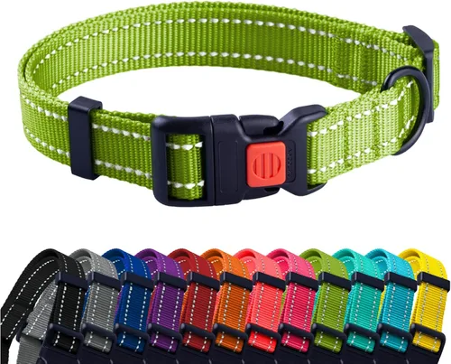 Miniatura 36 de CollarDirect Collar reflectante para perro o cachorro pequeño, mediano y grande con hebilla de liberación rápida, para machos y hembras, nailon Rojo