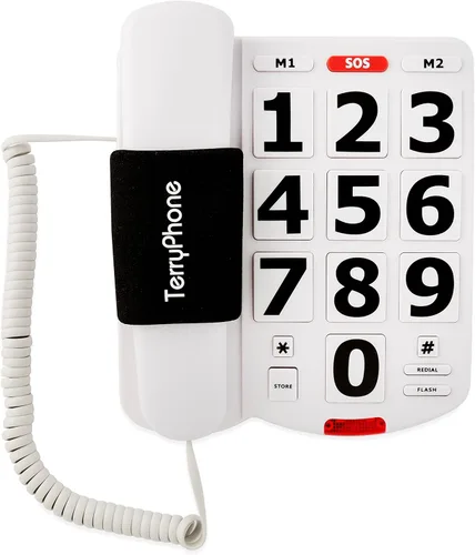 Teléfono de botón grande para personas mayores, teléfono fijo con cable, botones grandes y marcación de un solo toque para personas con discapacidad