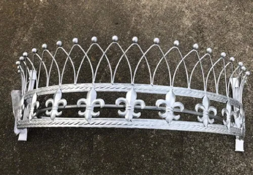 Miniatura 5 de OctoRose Dosel Corona de Pared de Metal para Cama - Decoración de Pared Corona Antigua con Varillas y Herrajes Incorporados - para Sobre Camas
