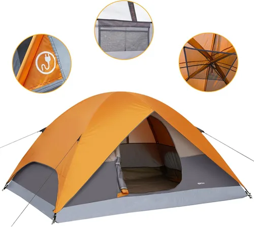 Miniatura 2 de Amazon Basics Tienda de Campaña, Diseño de Domo para 3 Estaciones con Sobretecho