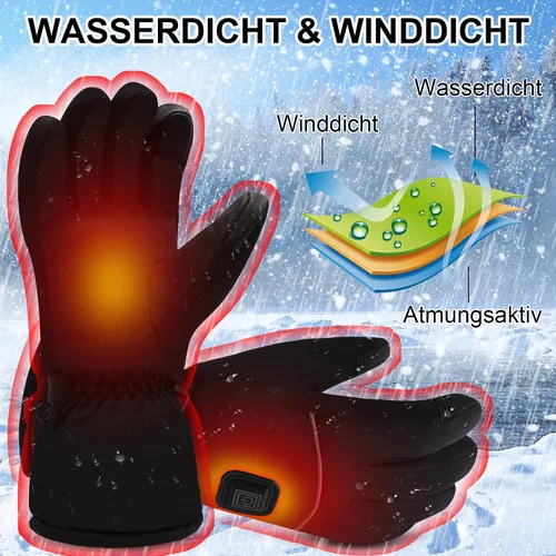 Miniatura 3 de SVPRO Guantes calefactables, guantes térmicos con batería eléctrica, impermeables, guantes de caza de invierno, guantes calefactables para pantalla