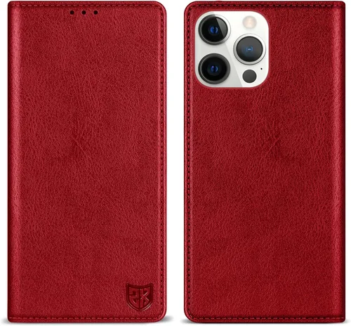 Miniatura 21 de ZZXX Funda tipo cartera para iPhone 14 con bloqueo RFID, soporte de ranura para tarjetas, funda protectora de cuero magnético fuerte plegable