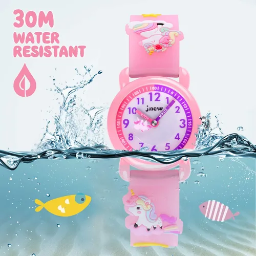 Miniatura 3 de Reloj de pulsera para niños de 3 a 10 años diseño de unicornio de dibujos animados impermeable de silicona para niños pequeños el mejor regalo