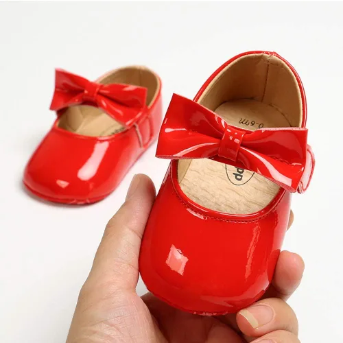 Miniatura 20 de RVROVIC Mocasines de princesa para bebé, zapatos brillantes de Mary Jane, zapatos de cuna de suela suave y ligera de primera calidad, zapatos