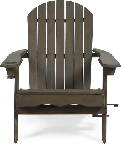 Miniatura 10 de Christopher Knight Home Christine - Silla plegable Adirondack de madera de acacia para exteriores, color gris oscuro