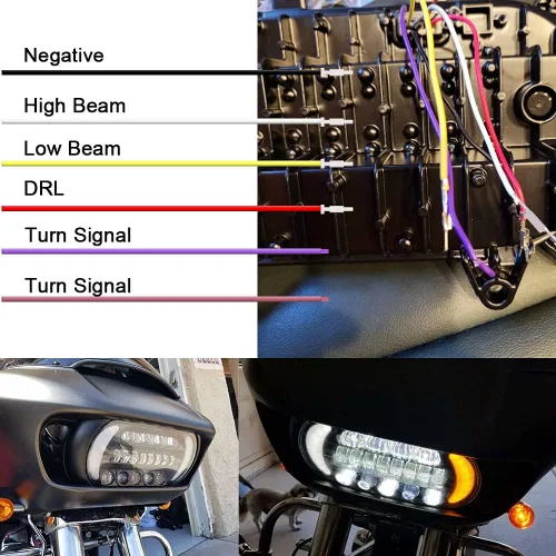 Miniatura 6 de Road Glide Faros LED con Intermitentes para Motocicletas, Luces Laterales de Circulación Diurna aptas para Motocicleta Road Glide 2015 2016 2017