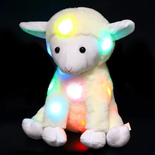 Miniatura 2 de Hopearl Cordero de peluche con luces LED, flexible, con luces de noche que brillan en la oscuridad, para festival, cumpleaños, niños pequeños