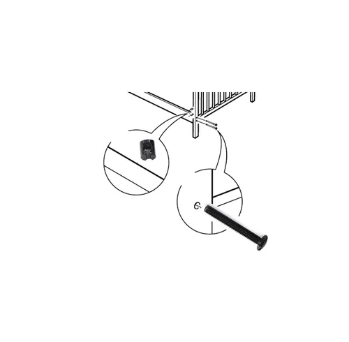 Miniatura 5 de cSeao 100 tornillos para cuna M6 para cama de bebé, tornillos hexagonales negros para construir muebles de cuna, sillas de cuna