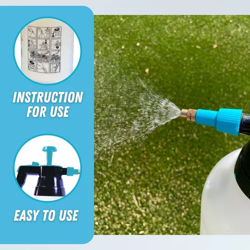 Miniatura 5 de Pulverizador de bomba manual de 0.5 galones, rociador de jardín de presión de 2 litros, rociador de malezas manual con boquilla de latón ajustable