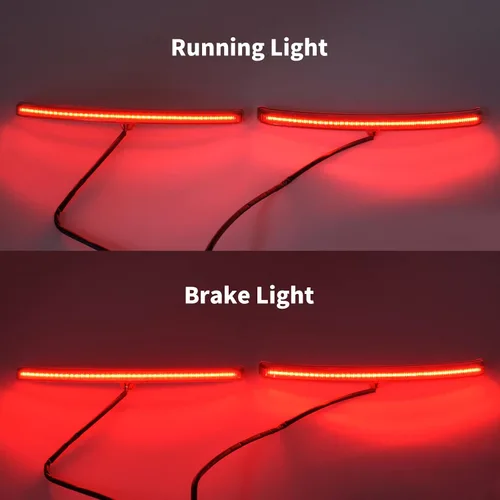 Miniatura 2 de Lámpara de luz trasera LED para guardabarros trasero de motocicleta, luz de freno para Harley Touring Trike Glide 2009-2025 (Color: Rojo)