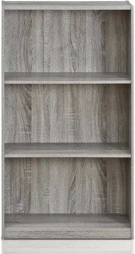 Miniatura 6 de Furinno Librero básico de almacenamiento de 3 niveles, roble francés gris