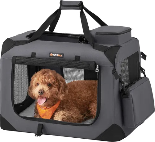 Miniatura 11 de Feandrea Jaula Plegable Suave para Perros de 32 Pulgadas, Jaula de Viaje Portátil para Perros para Uso Interior y Exterior, Transportín Kennel