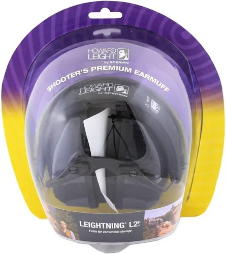 Miniatura 4 de Howard Leight de Honeywell Leightning L2F Orejeras plegables delgadas para tiro electrónico (R-01525) Negro/Gris Grande
