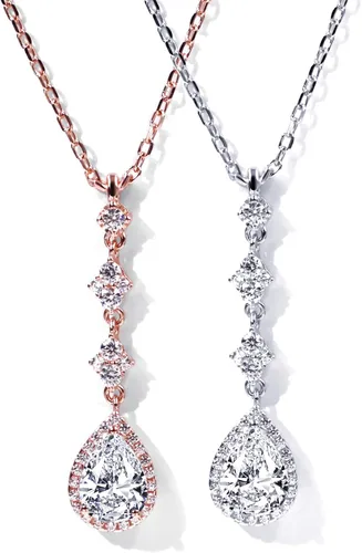 Miniatura 20 de TIANYU GEMS Collar con colgante de moissanita amarilla de 2 quilates para mujer, plata de ley chapada en oro amarillo de 18 quilates, pera amarilla