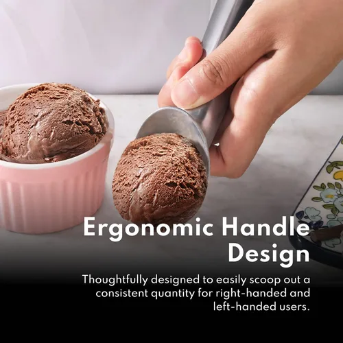 Miniatura 7 de New Star Foodservice Cuchara comercial para helados, tamaño 12, cuchara de aluminio para helado de 3 onzas con mango amarillo, solo lavar a mano