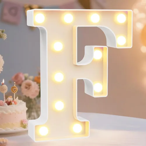 Miniatura 81 de Pooqla Letras con luces LED de marquesina, letras decorativas iluminadas en blanco cálido y blanco frío, letras del alfabeto iluminadas para niños