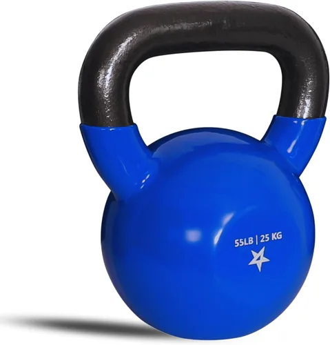 Miniatura 23 de Yes4All Pesa rusa, pesas rusas de hierro fundido con revestimiento de vinilo de 5-100 LB para entrenamiento de fuerza para ejercicios de gimnasio