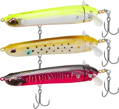 TRUSCEND PoPobait con ganchos BKK, señuelos de pesca para lubina, lucio, lucio, perca almizclada, señuelo flotante para agua dulce o salada,