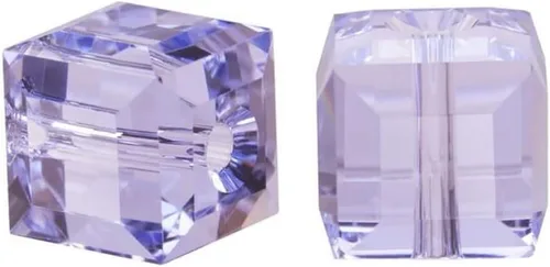 Miniatura 33 de 50 piezas Adabele cuentas austriacas de 6 mm de cristal facetado en cubo amatista sueltas, compatibles con cristales Swarovski Preciosa 5601 SSC611
