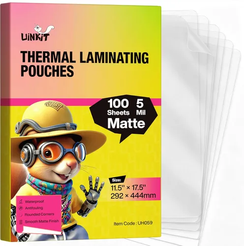Miniatura 9 de Uinkit 3.5Mil 100Pack Hojas de Laminación Transparentes, Tamaño Menú, Bolsas de Laminado de 11.5 x 17.5 Pulgadas, Protector para Papeles
