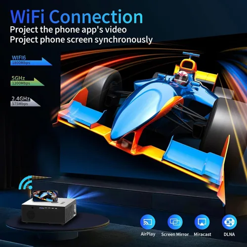 Miniatura 6 de Proyector 2200 ANSI 4K FHD con WIFI Bluetooth, enfoque automático inteligente, ARC, altavoz DoIby Audio de 30 W, PPT, proyector de cine en casa