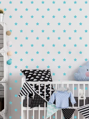 Miniatura 6 de Juego de 100 calcomanías de estrella para pared, removibles, despegar y pegar, decoración de vinilo para el hogar, dormitorio, sala de estar, Azul