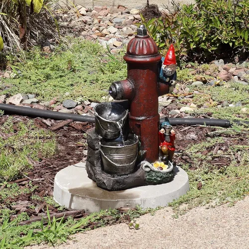 Miniatura 4 de Sunnydaze Fuente de agua al aire libre de 16 pulgadas con luz LED - Bomba eléctrica sumergible - Poliresina