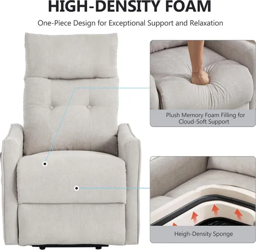 Miniatura 8 de Silla reclinable eléctrica con elevación Trustyue con calor y masaje, sillas elevadoras para asistencia al estar de pie, silla pequeña con elevación