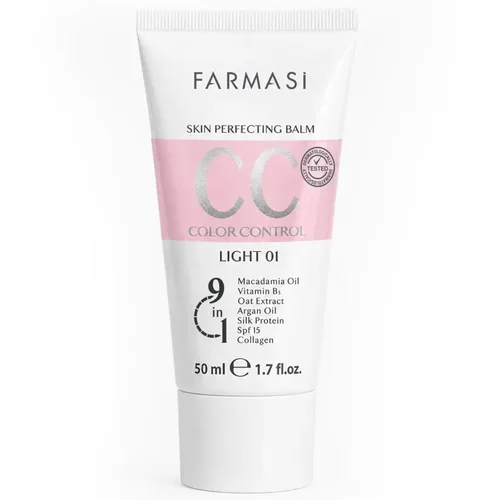 FARMASI CC Crema de control de color, acabado natural e impecable, fórmula enriquecida con multimineral y Spf 25+, todo el día, todo tipo de piel,
