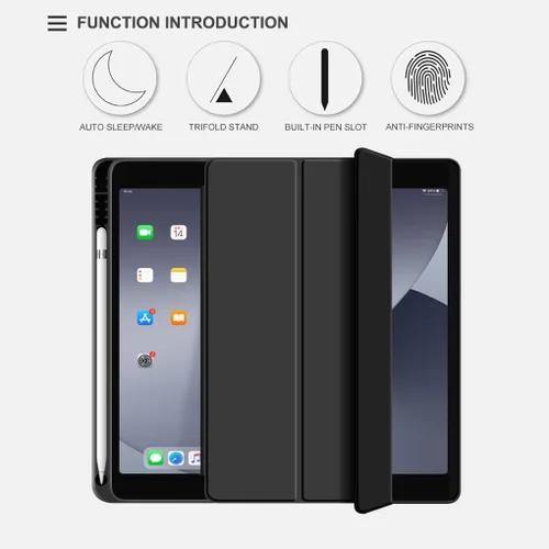 Miniatura 3 de Aoub Funda para iPad de 9ª/8ª/7ª generación de 10.2 pulgadas, apagado automático/activación delgada, ligera, triple soporte, funda trasera de TPU