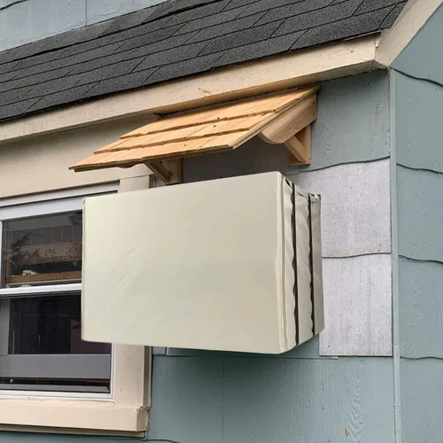 Miniatura 6 de Homydom Cubierta de aire acondicionado para ventana S 21 pulgadas de ancho x 16 pulgadas de profundidad x 15 pulgadas de alto, impermeable, beige