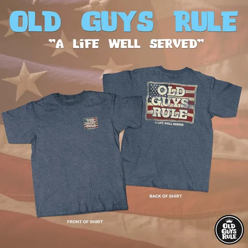 Miniatura 2 de OLD GUYS RULE Camiseta gráfica para hombre, A Life Well Served - Día de los Caídos, Día de los Veteranos - Camiseta patriótica para militares