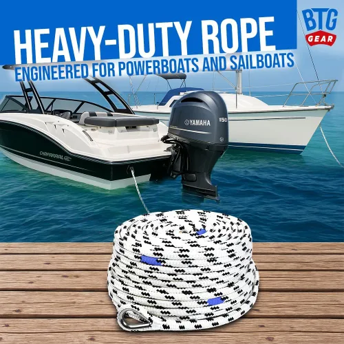 Miniatura 6 de Cuerda de marcadores de profundidad de línea de anclaje de barco marino/náutico resistente con perno de ojo de dedal de acero inoxidable, barcos